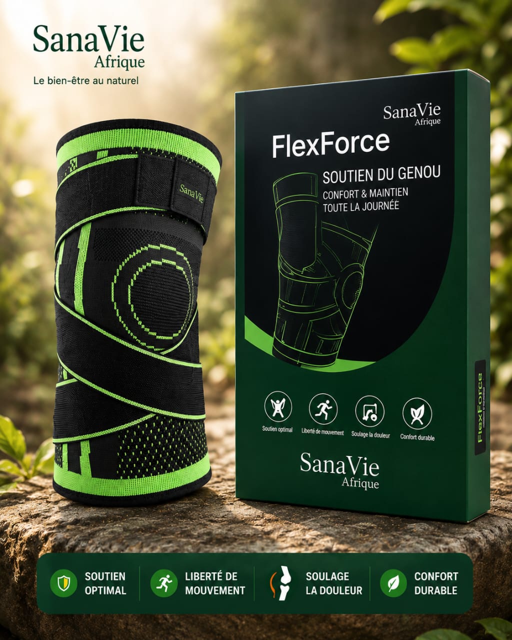 FlexForce SanaVie — Genouillère de Compression 3D
